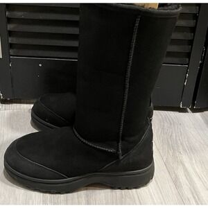 UGG Australia Tall Classic‎ Tasman Braid Black Leather Sheepskin Boots Womes (8)
